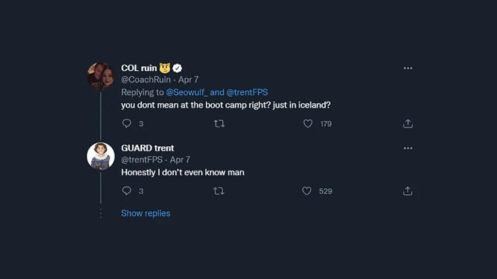 trent replied ruin