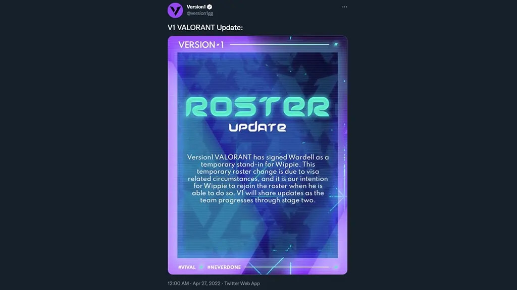 Version1 signs Wardell