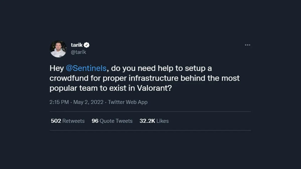 Tarik criticized Sentinels