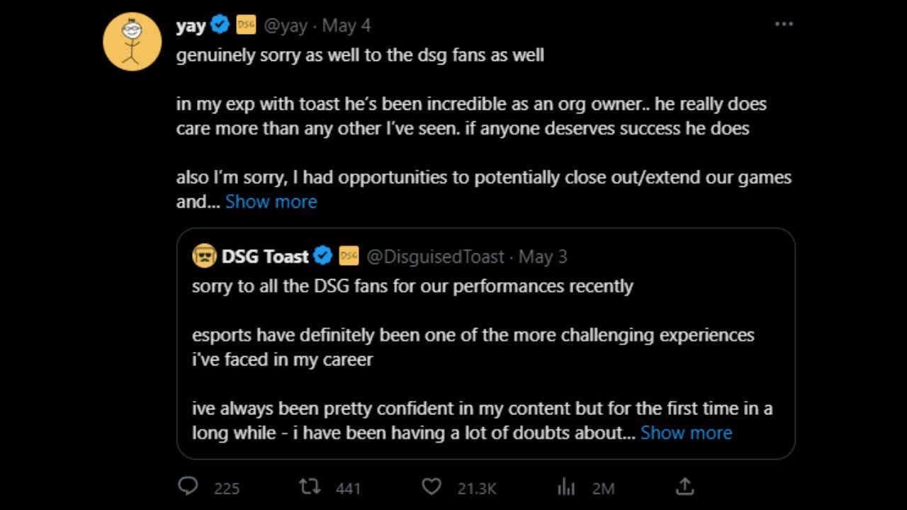 Disguised Toast และ yay ขอโทษแฟนหลังฟอร์มหืด NA Challengers ONE